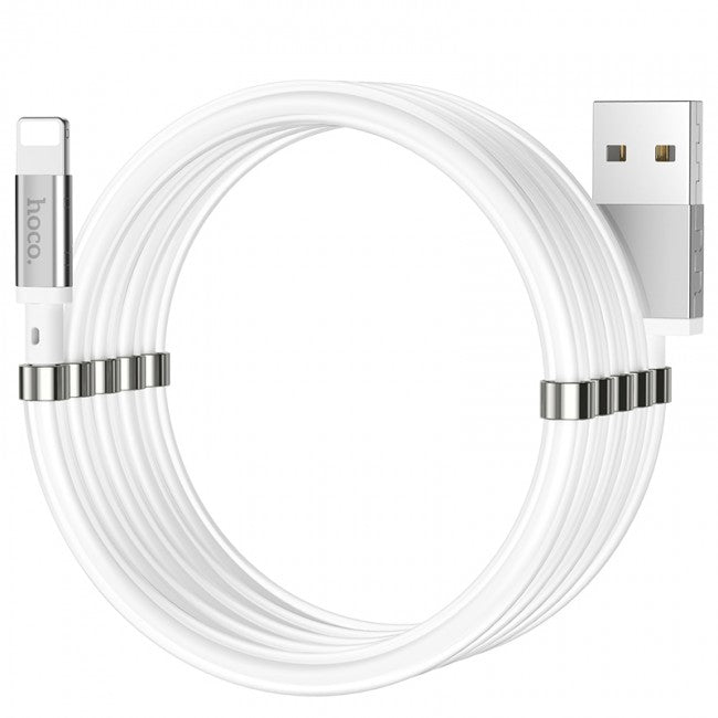 Кабель для iPhone Hoco U91 Magic magnetic charging for Lightning 2.4A 1m Білий