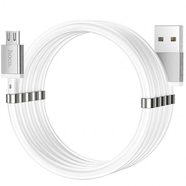 Кабель Hoco U91 Magic magnetic charging for MicroUSB 2.4A 1m Білий