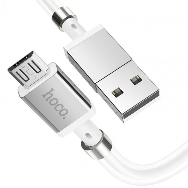 Кабель Hoco U91 Magic magnetic charging for MicroUSB 2.4A 1m Білий