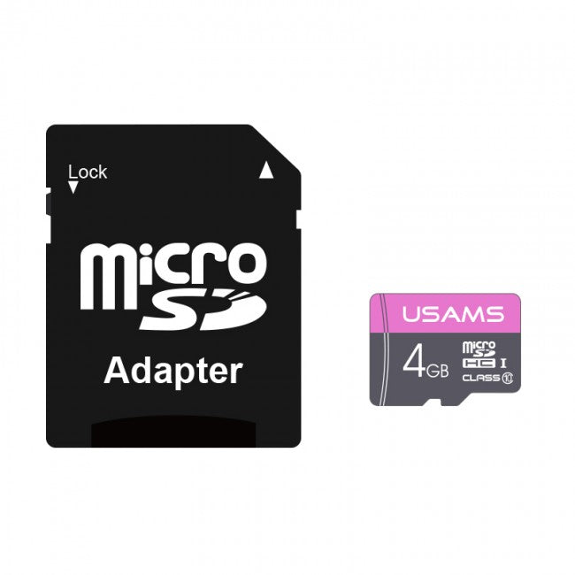 Карта пам'яті Micro SDHC Card з адаптером Usams US-ZB115 High Speed TF Card 4Gb