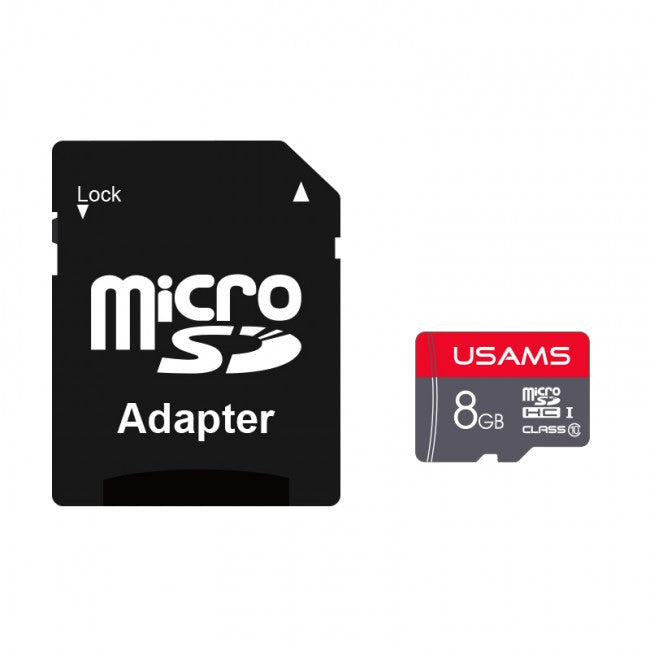 Карта пам'яті Micro SDHC Card з адаптером Usams US-ZB116 High Speed TF Card 8Gb