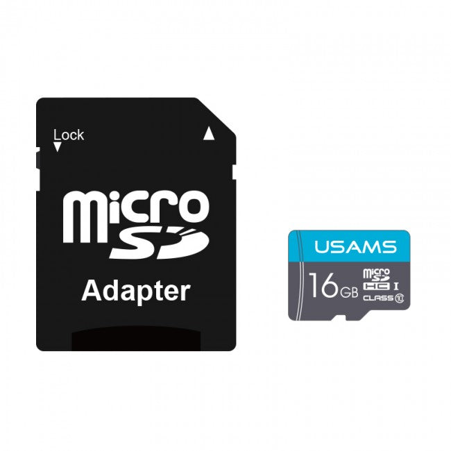 Карта пам'яті Micro SDHC Card з адаптером Usams US-ZB117 High Speed TF Card 16Gb