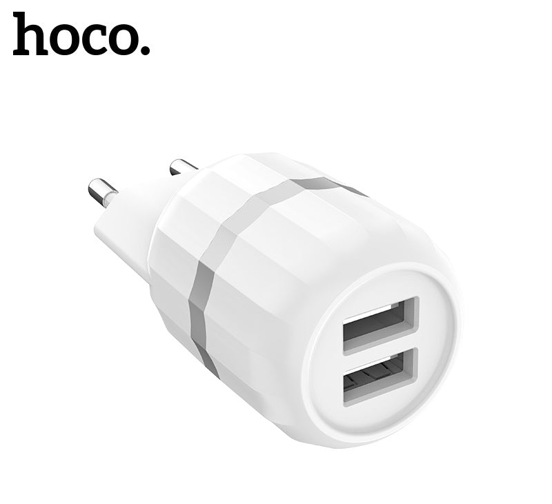СЗУ Hoco C41A Wisdom (EU) (2USB, 2.4A) White