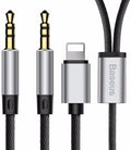 Перехідник Baseus L33 Apple+3.5mm to 3.5mm AUX Чорний
