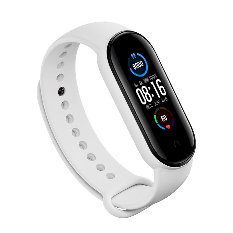 Без бренда Силіконовий ремінець для фітнес-браслета Xiaomi Mi Band 5 White