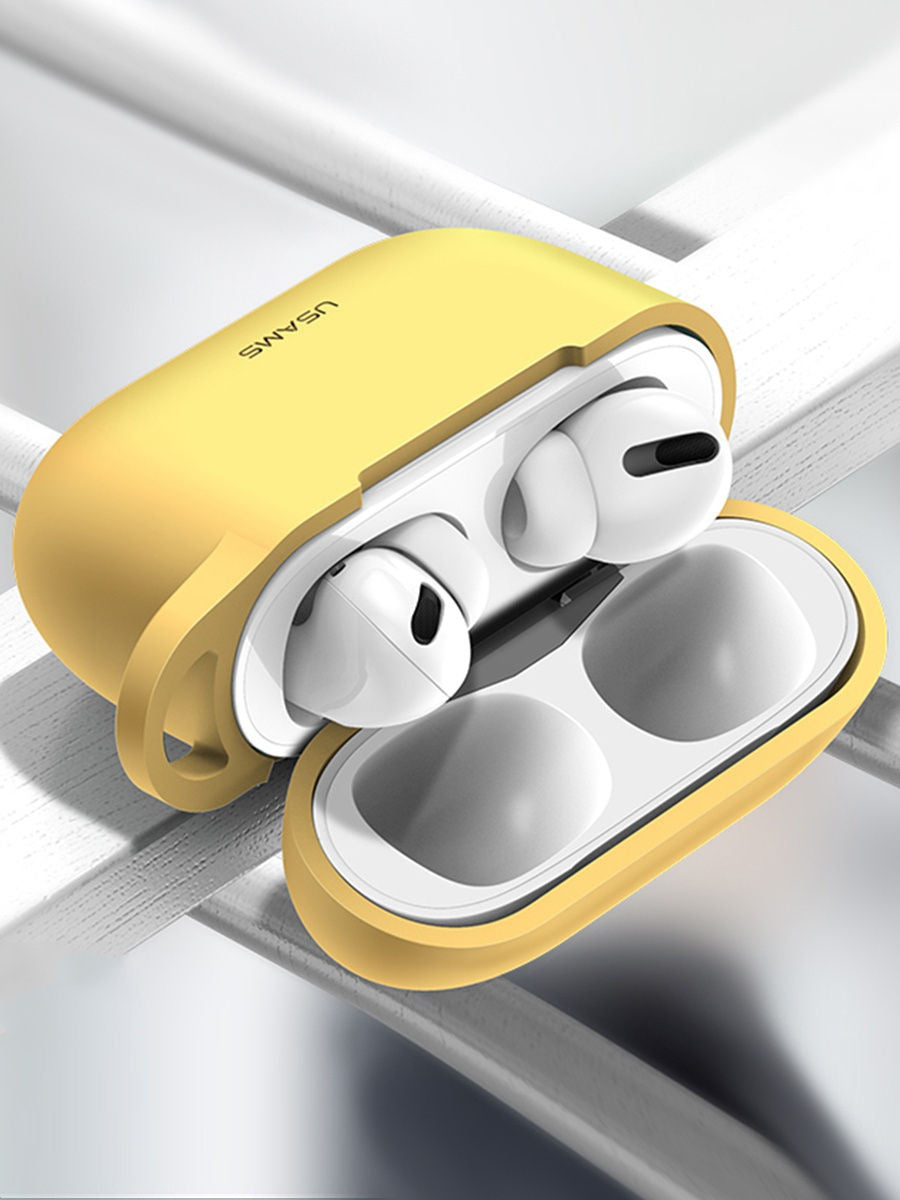 Чохол для Apple Airpods Pro з карабіном Usams US-BH568 Silicone Protective Cover Black