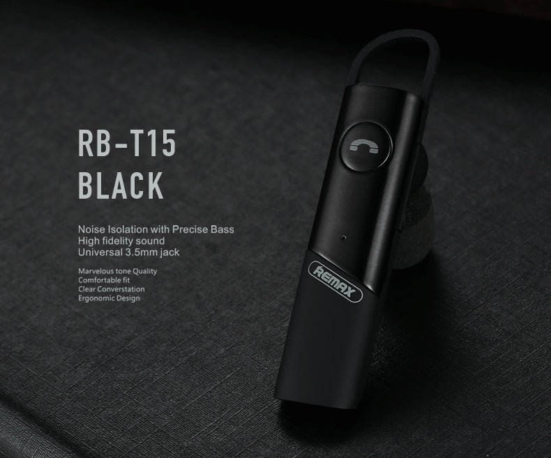 Bluetooth гарнитура Remax RB-T15 Black