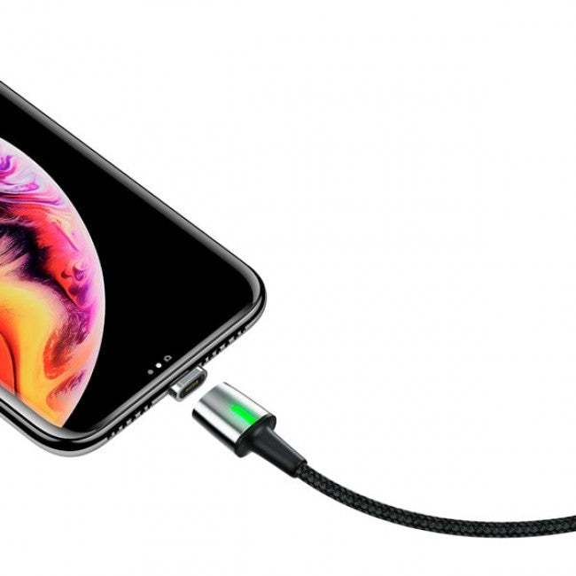 Магнітний кабель з опліткою 3в1 (MicroUSB, Type-C, Lightning) Baseus Zinc Magnetic Kit 1m Чорний