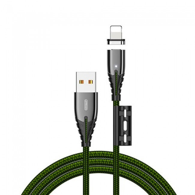 Кабель Joyroom S-M408 Magnetic Series Lightning 1.2m Зелений