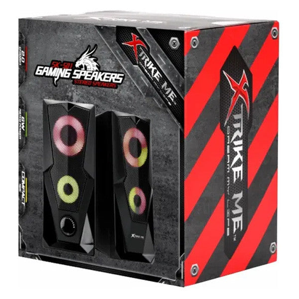 Колонки для комп'ютера XTRIKE SK-501 BK Wired Speaker з RGB підсвічуванням
