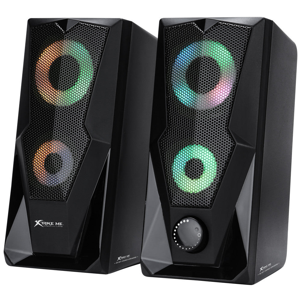 Колонки для комп'ютера XTRIKE SK-501 BK Wired Speaker з RGB підсвічуванням