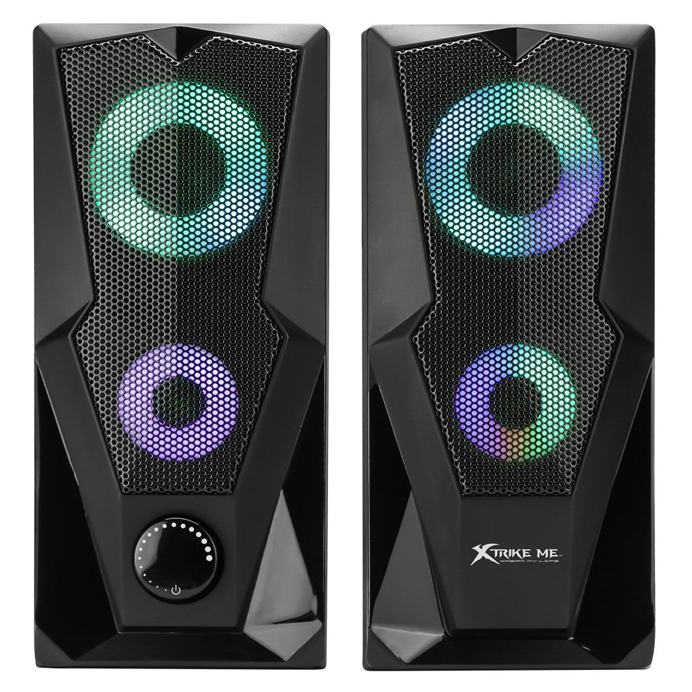 Колонки для комп'ютера XTRIKE SK-501 BK Wired Speaker з RGB підсвічуванням