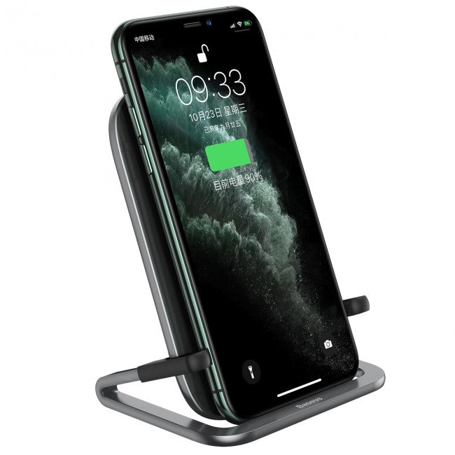 Бездротова зарядка Baseus Rib Horizontal and Vertical Holder Wireless Charging 15W Чорний