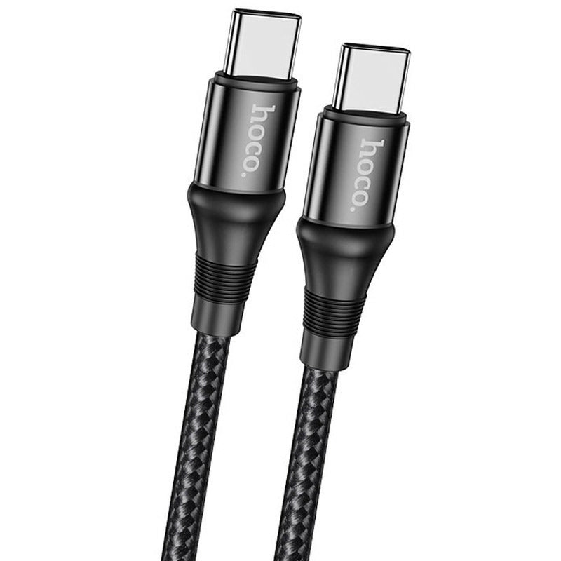Кабель з оплеткою Hoco X50 Exquisito charging data cable Type-C to Type-C 100W (20V, 5A) 1M чорний