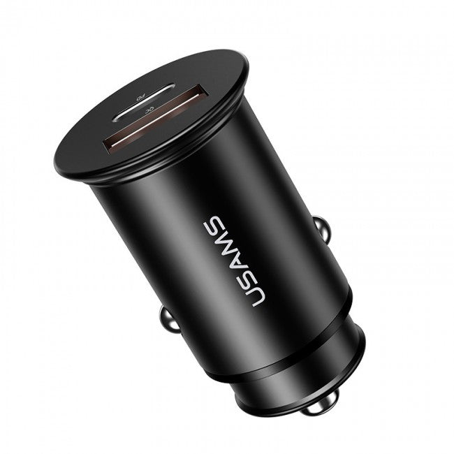 Автомобільне зарядне пристрій Usams US-CC097 C15 (QC4.0+PD3.0) Fast Charging Чорний
