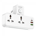 Сетевой фильтр разветвитель LDNIO SC2311 HUB 2 розетки + Type-C 20W (для iPhone) + USB 18W QC + USB 2.4A + фонарик
