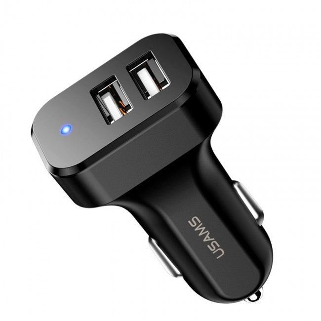 Автомобільне зарядне пристрій Usams US-CC087 C13 2.1A (2 USB) Чорний