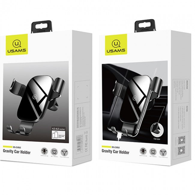 Автодержатель Usams US-ZJ052 Gravity Car Holder Black