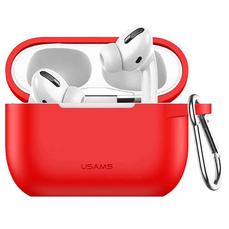 Чохол для Apple Airpods Pro з карабіном Usams US-BH568 Silicone Protective Cover Black