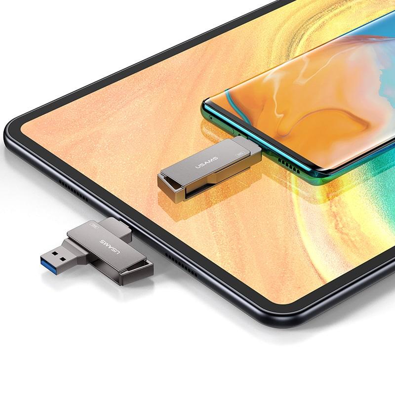 Флешка USAMS US-ZB200 Type-C OTG USB3.0 для MacBook, телефона, ПК Rotatable High Speed Flash Drive 32G