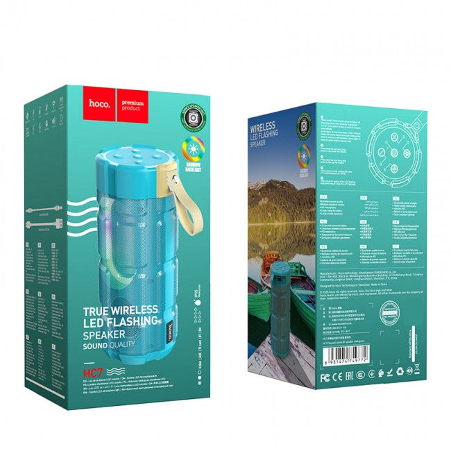 Портативна Bluetooth колонка Hoco HC7 Pleasant sports FM, TF, AUX, USB peacock blue