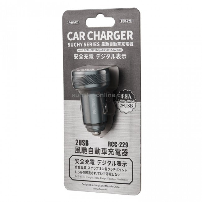 Автомобільний зарядний пристрій Remax RCC229 Suchy Series (2USB, 4.8A) Tarnish