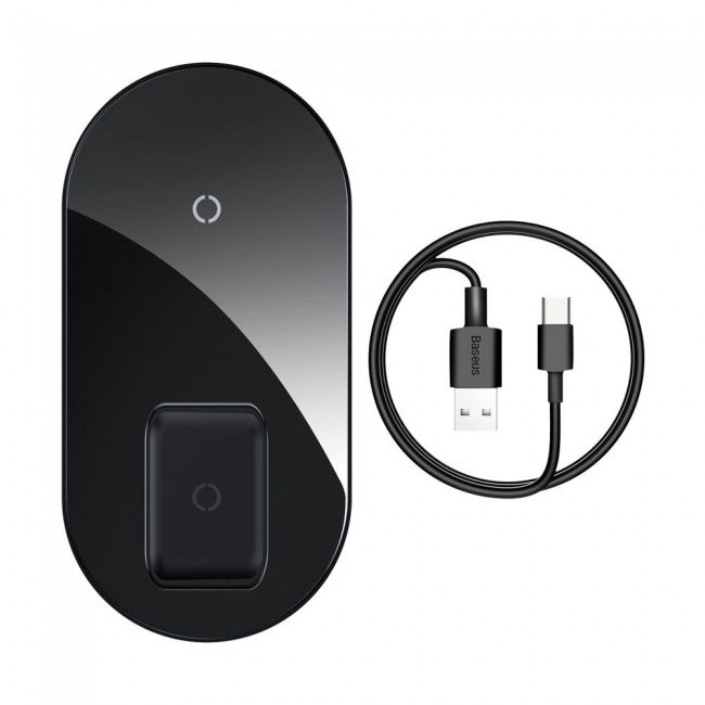 Бездротова зарядка Baseus Simple 2in1 Wireless Charger Pro Edition For Phones Pod Чорний