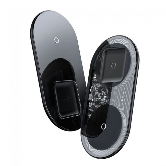 Бездротова зарядка Baseus Simple 2in1 Wireless Charger Pro Edition For Phones Pod Чорний