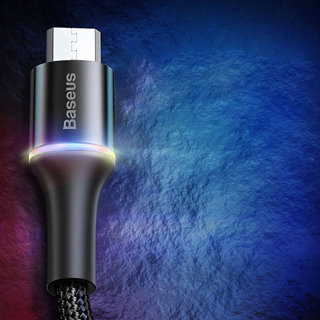 Кабель MicroUSB з опліткою Baseus halo data cable (3A) 1m Black