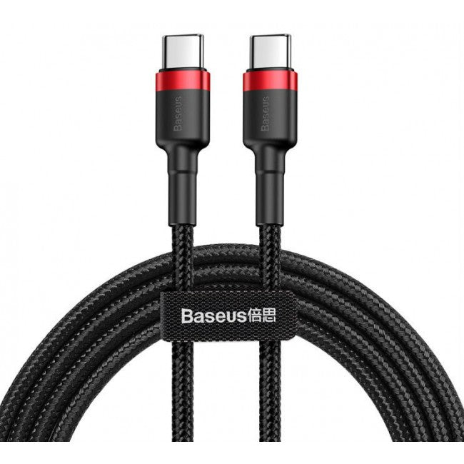 Кабель Type-C to Type-C з опліткою Baseus Cafule PD2.0 flash charging (20V 3A) 1m Чорний