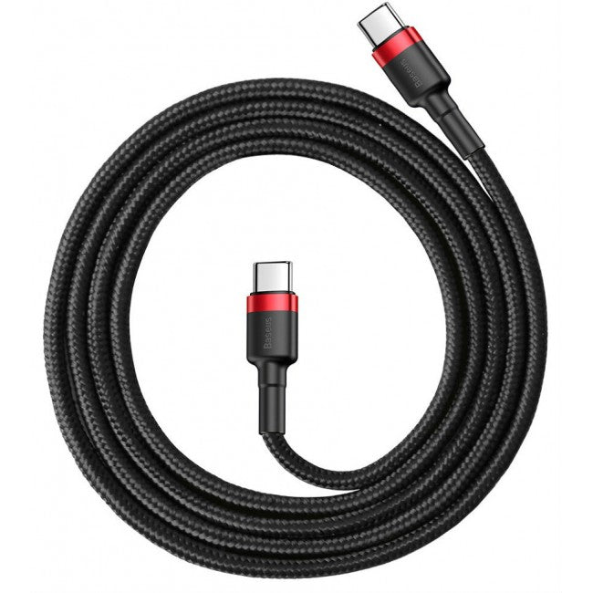 Кабель Type-C to Type-C з опліткою Baseus Cafule PD2.0 flash charging (20V 3A) 1m Чорний