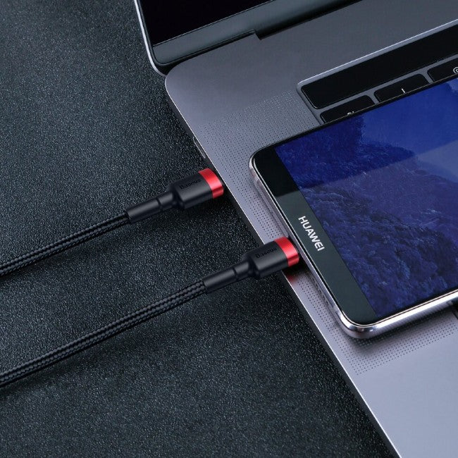 Кабель Type-C to Type-C з опліткою Baseus Cafule PD2.0 flash charging (20V 3A) 1m Чорний