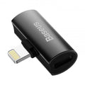 Перехідник Baseus L46 Lightning to Dual Lightning digital audio converter Чорний
