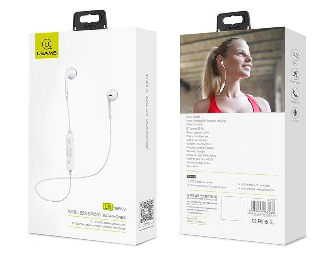 Bluetooth навушники Usams LN Series White