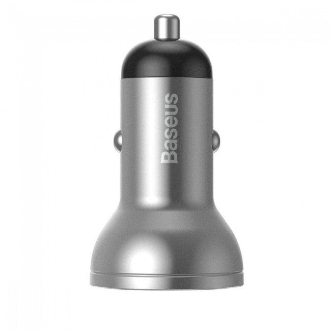 Автомобільний зарядний пристрій Baseus Digital Display Dual USB 4.8A 24W Silver