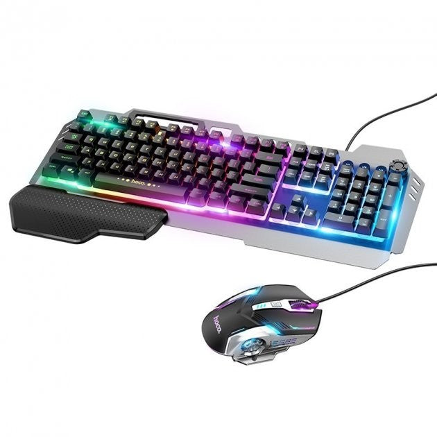 Hoco Ігровий набір клавіатура та мишка для ПК з RGB підсвітленням Hoco GM12 Light and shadow