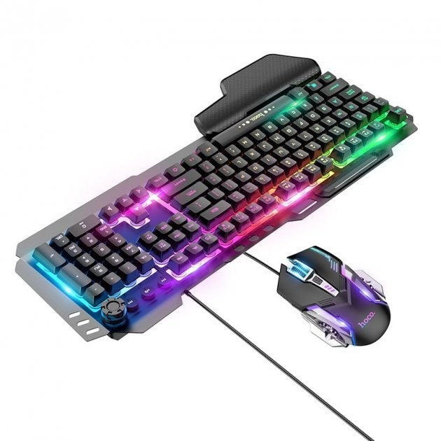 Hoco Ігровий набір клавіатура та мишка для ПК з RGB підсвітленням Hoco GM12 Light and shadow