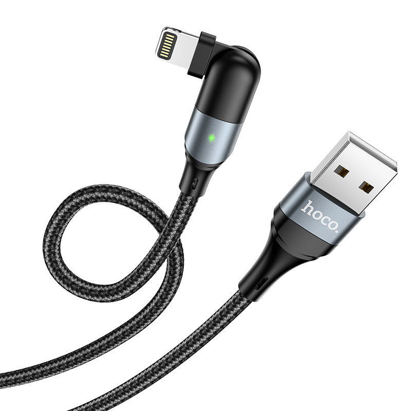 Кабель Hoco U100 Orbit PD fast charging data cable з USB на Lightning 1.2m, 20W Black