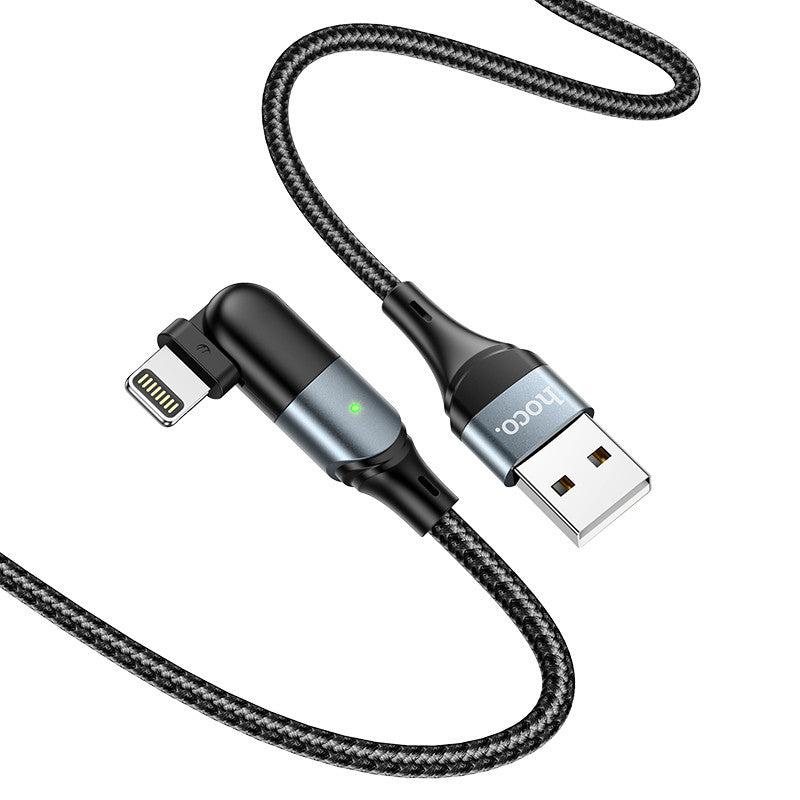 Кабель Hoco U100 Orbit PD fast charging data cable з USB на Lightning 1.2m, 20W Black