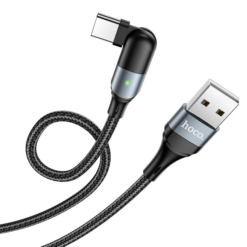 Кабель Hoco U100 Orbit 100W charging data cable for Type-C to Type-C 1.5m, 5A black