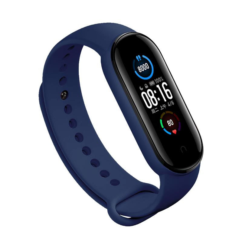 Силіконовий ремінець для фітнес-браслета Xiaomi Mi Band 5 Dark Blue