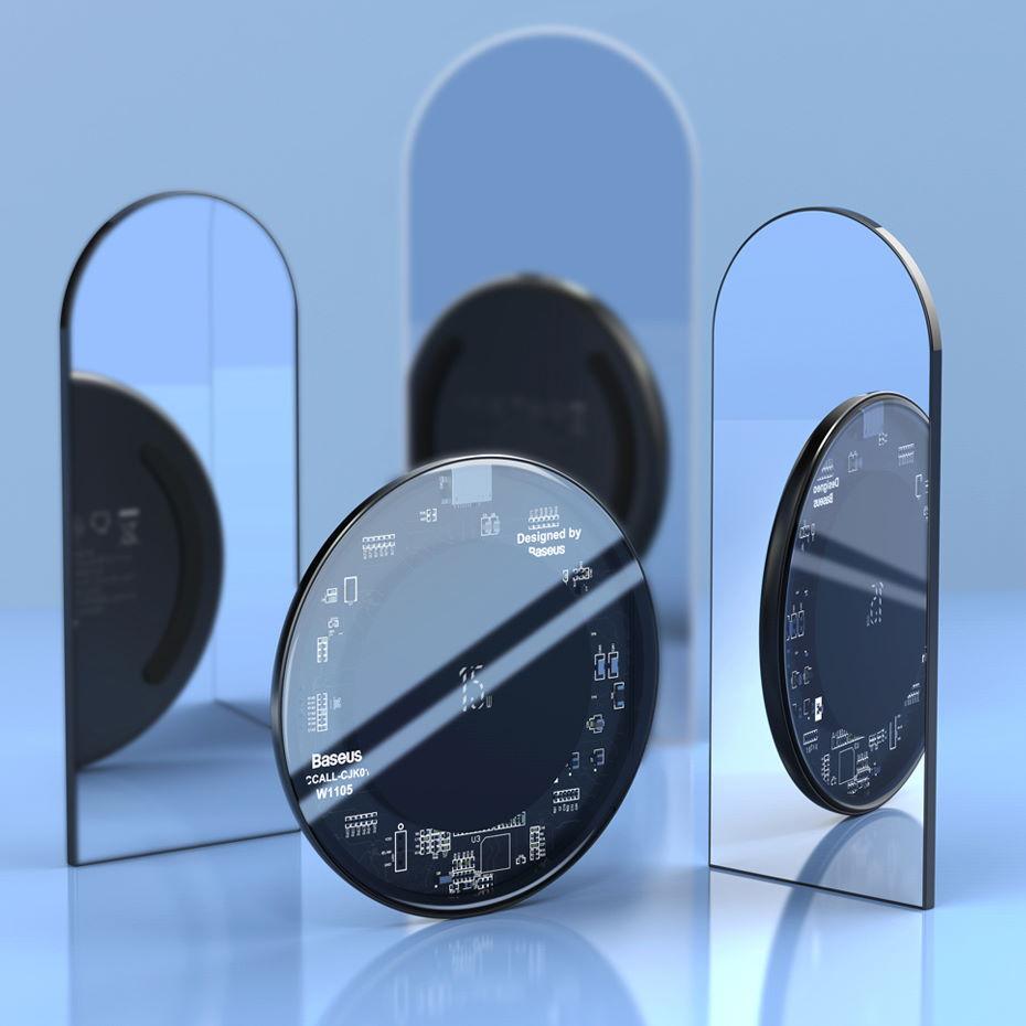 Бездротова зарядка Baseus Simple Wireless Charger 15W (Version for Type-C) Transparent Black