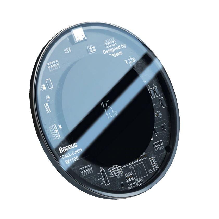 Бездротова зарядка Baseus Simple Wireless Charger 15W (Version for Type-C) Transparent Black