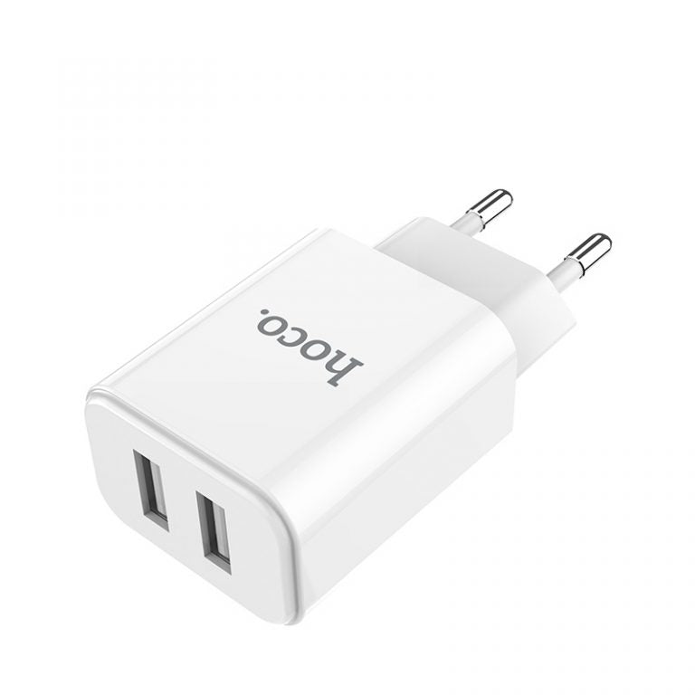 Мережевий зарядний пристрій Hoco C62A Victoria (2USB, 2.1А) Білий