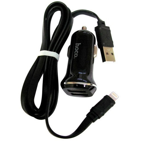 Автомобільний зарядний пристрій Hoco Z1 з Lightning USB 2USB 2.1А Black