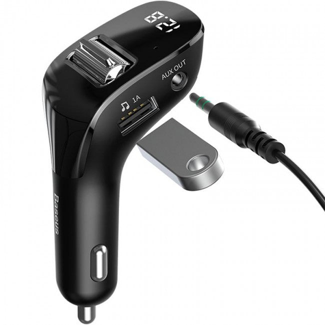 FM-модулятор (трансмиттер) в авто Baseus Streamer F40 (Bluetooth, MP3, USB, AUX) c функцией зарядного устройства на 2 USB Black