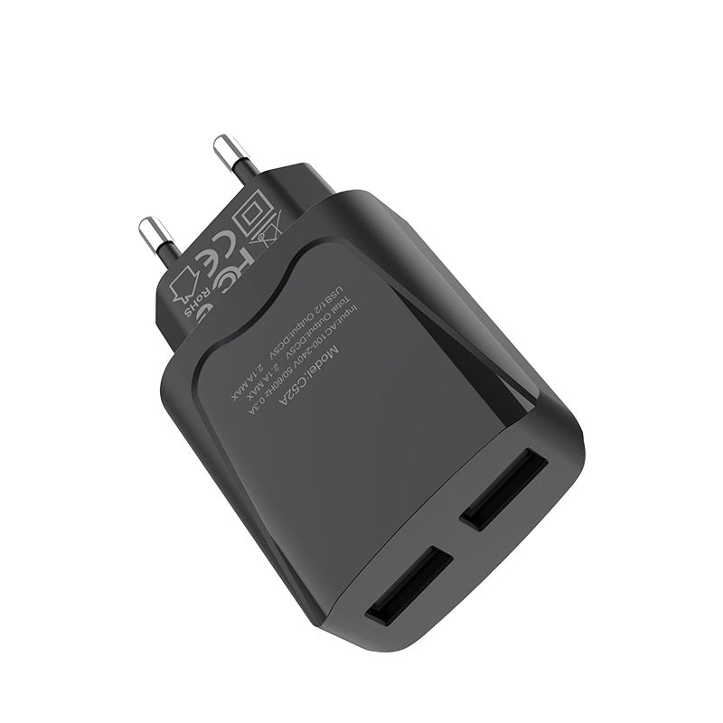 Мережевий зарядний пристрій Hoco C52A (2USB, 2.1A) Чорний