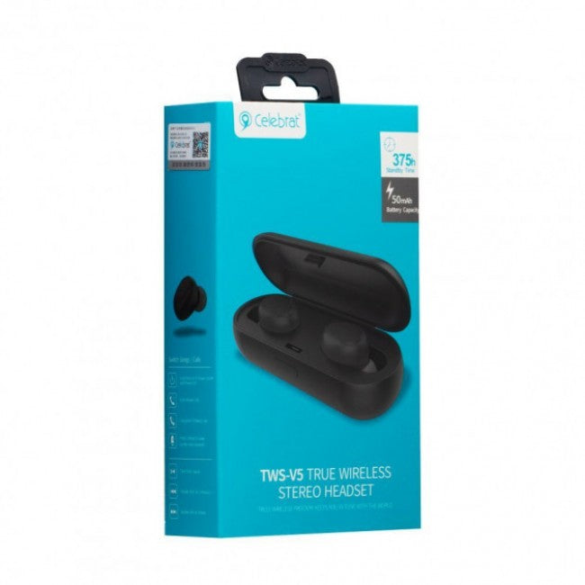 Бездротові Bluetooth навушники Celebrat W5 TWS Black