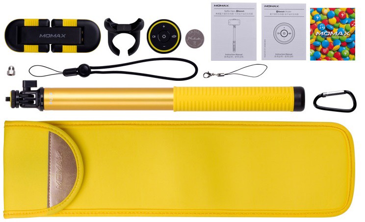 Селфі-монопод Momax SelfieHero 150cm with Bluetooth Black/Yellow (KMS8D)