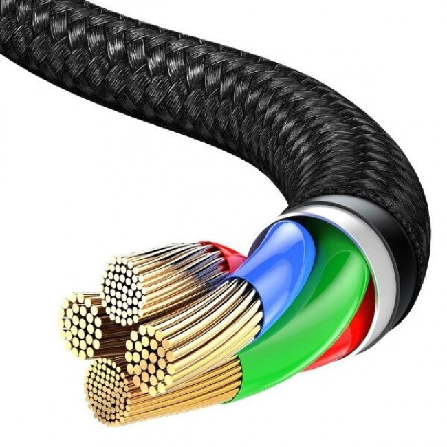 Кабель Type-C з опліткою Baseus halo for Type-C PD2.0 60W 3A 1m Чорний
